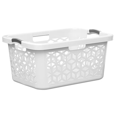 EconoHome Laundry Basket - Large 2 Bushel Laundry Basket with Handles - Stackable Plastic Hamper for Dirty Clothes - Storage Bin & Organizer for Bathroom, Bedroom - White, 70.5L Capacity – Heavy Duty