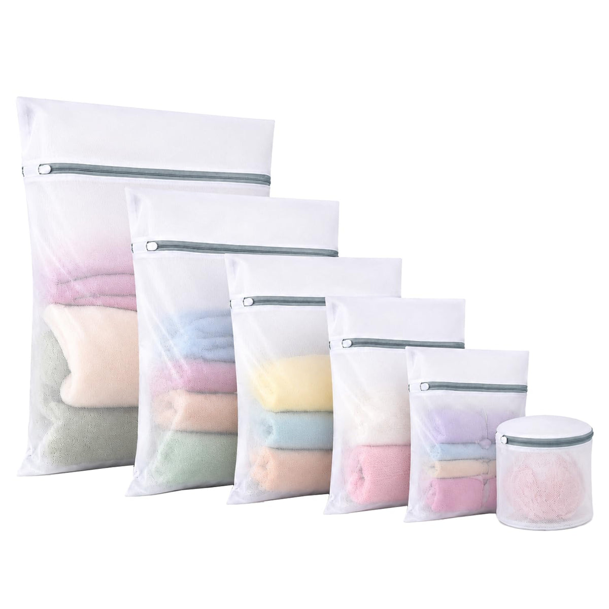 6 Pcs Mesh Laundry Bags for Delicates, Lingerie & Bra Washing,12 x 16 Inch