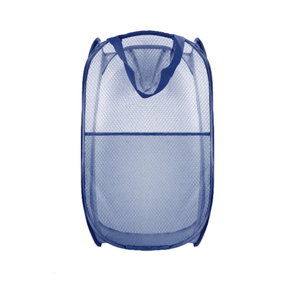 Collapsible Pop Up Laundry Hamper, Extra Large Mesh Foldable Laundry Basket Bag, 28" x 16" x 16", 2 Pack (Black + Blue)