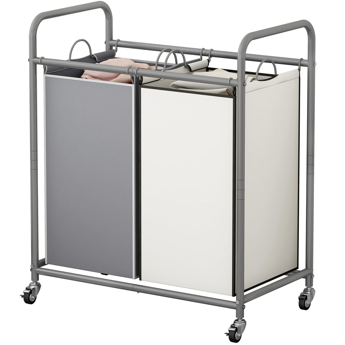 SUOERNUO Laundry Hamper with Lockable Wheels and 2 Removable Bags