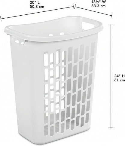 3-Pack Tall & Slim Open Rectangular Plastic Laundry Hamper, White