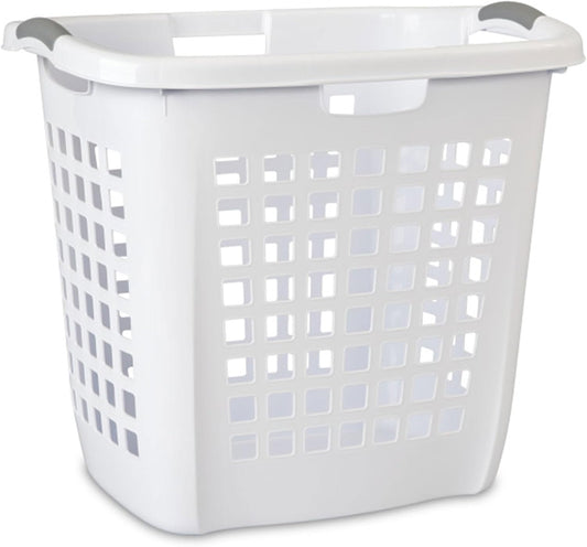 Sterilite Ultra™ Easy Carry Plastic Open Laundry Hamper, White, 4 Pack