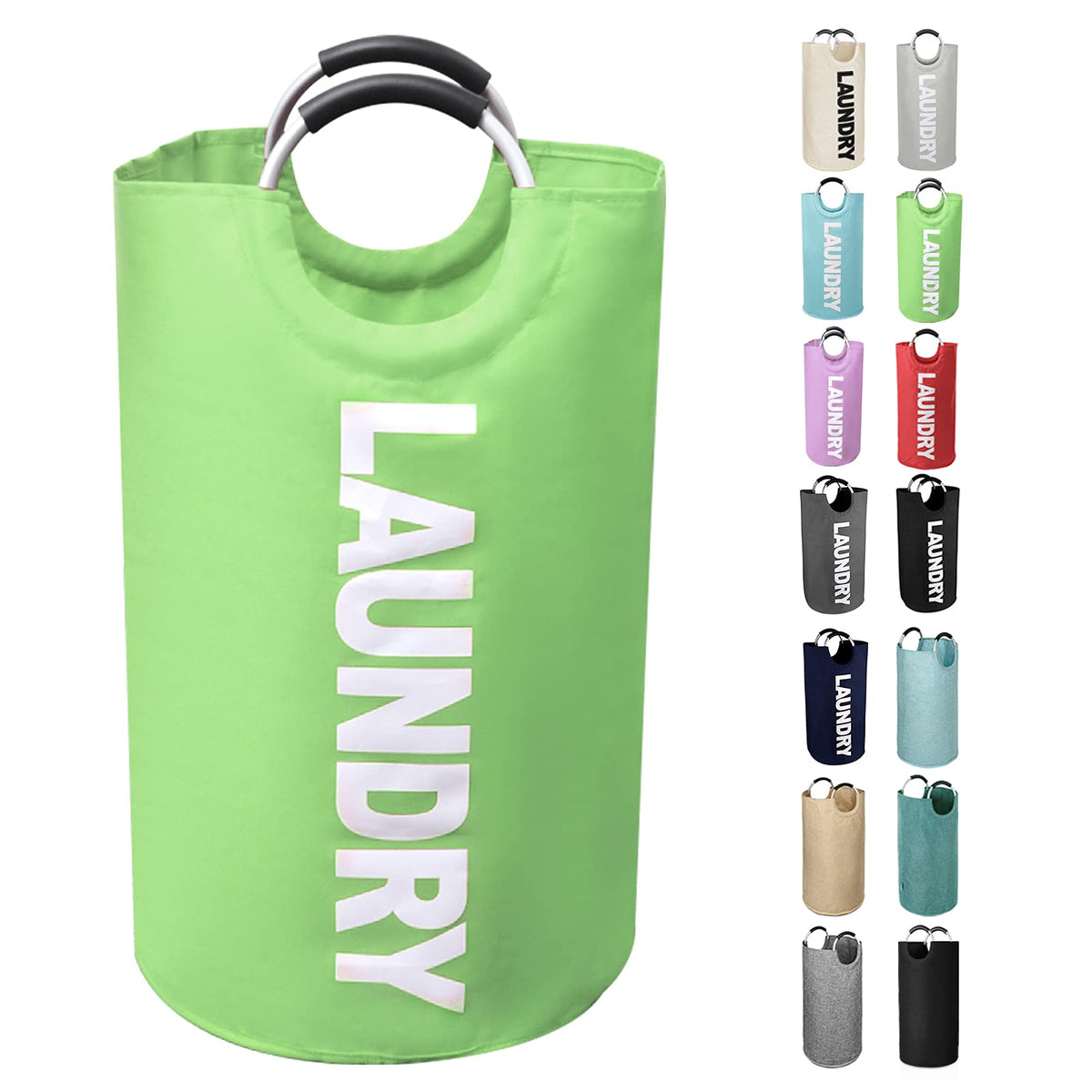 Large Laundry Basket, Laundry Hamper Bag with Handles, 95L, Black