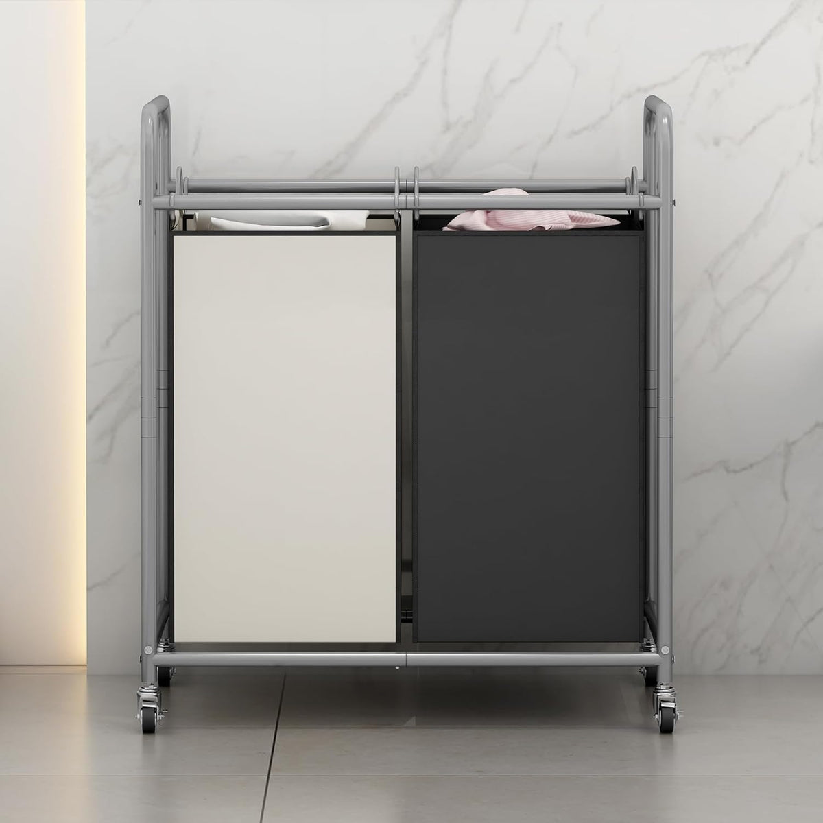 SUOERNUO Laundry Hamper with Lockable Wheels and 2 Removable Bags