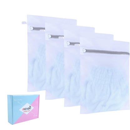 Mesh Laundry Bags, Mesh Wash Bags, Durable Mesh Structure with Strong Zipper, Suitable for Underwear, Delicate Clothes, Pants, Shoes, Socks Washing (Small Fine Mesh, XS 10 * 12in*4pcs)