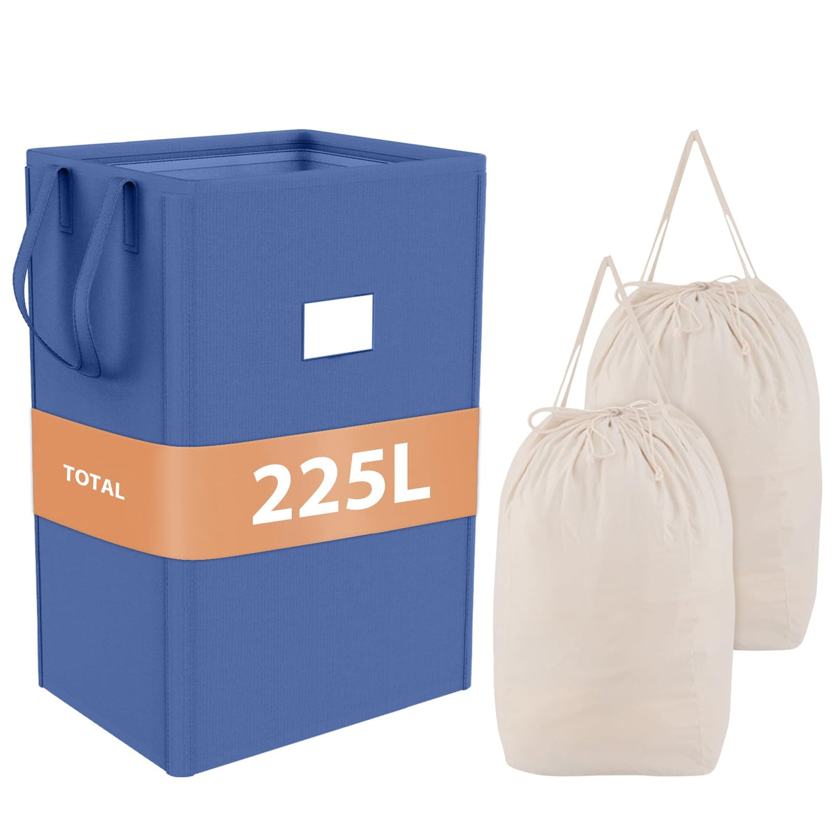 MCleanPin 210L Laundry Hamper Collapsible with 2 Washable Laundry Bags, Dirty Clothes Hamper,Laundry Basket with Handles Foldable Hamper Dorm Laundry Basket for College,Grey