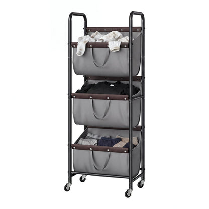 GRANNY SAYS 3 Tiered Laundry Sorter, Narrow Hamper Cart with Wheels