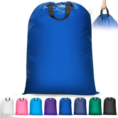 Isink Extra Large Laundry Bag With Handles, Heavy Duty, Travel Laundry Bag for Dirty Clothes, 28" x 40" (Black)