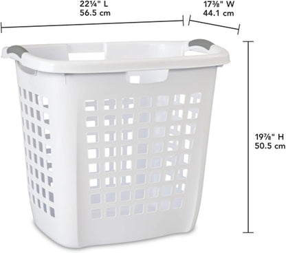 Sterilite Ultra™ Easy Carry Plastic Open Laundry Hamper, White, 4 Pack