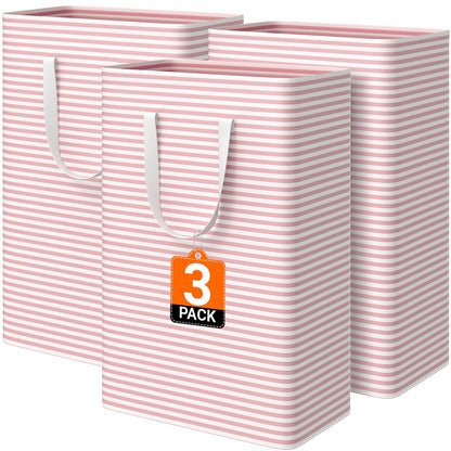 3-Pack Laundry Basket, Collapsible Laundry Hampers, 75L, Gray