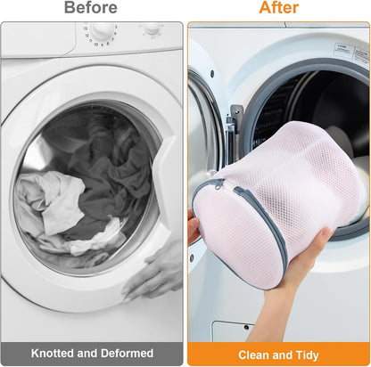 Dntorx 3 PCS Lingerie Bags for Washing Delicates, Bra Wash Bags Grey Zipper