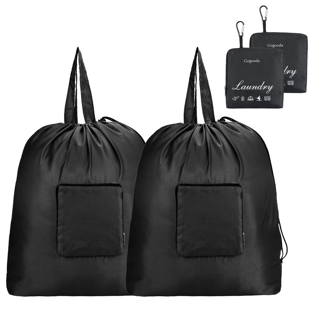 GOGOODA Travel Laundry Bags with Drawstring Closure XL Large with Handle