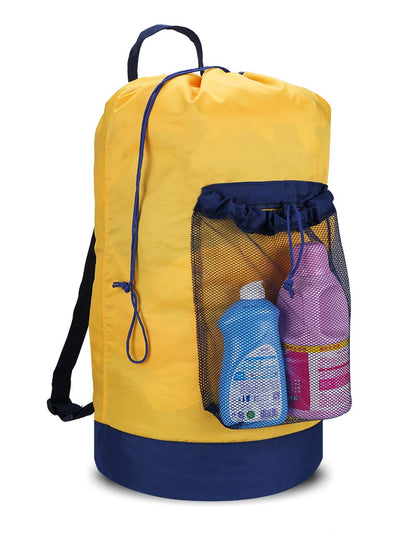 Dalykate Backpack Laundry Bag, 115L Large Hamper with Shoulder Straps, Drawstring Closure, Mesh Pocket, Khaki