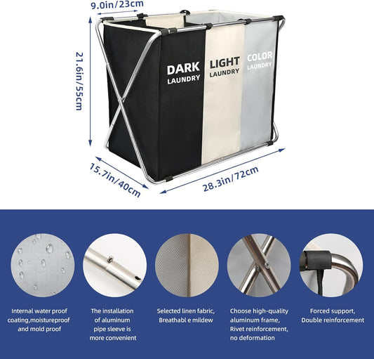 180L Large Laundry Basket, Freestanding Laundry Hamper, Collapsible Tall Clothes Hamper with Handles for Dirty Clothes in the Dorm & Family Closet Storage Container and Organizer (1-Pack)