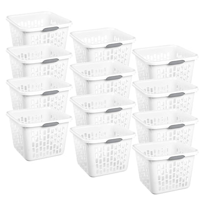Sterilite Square Laundry Basket, Plastic Clothes Hamper, 6-Pack