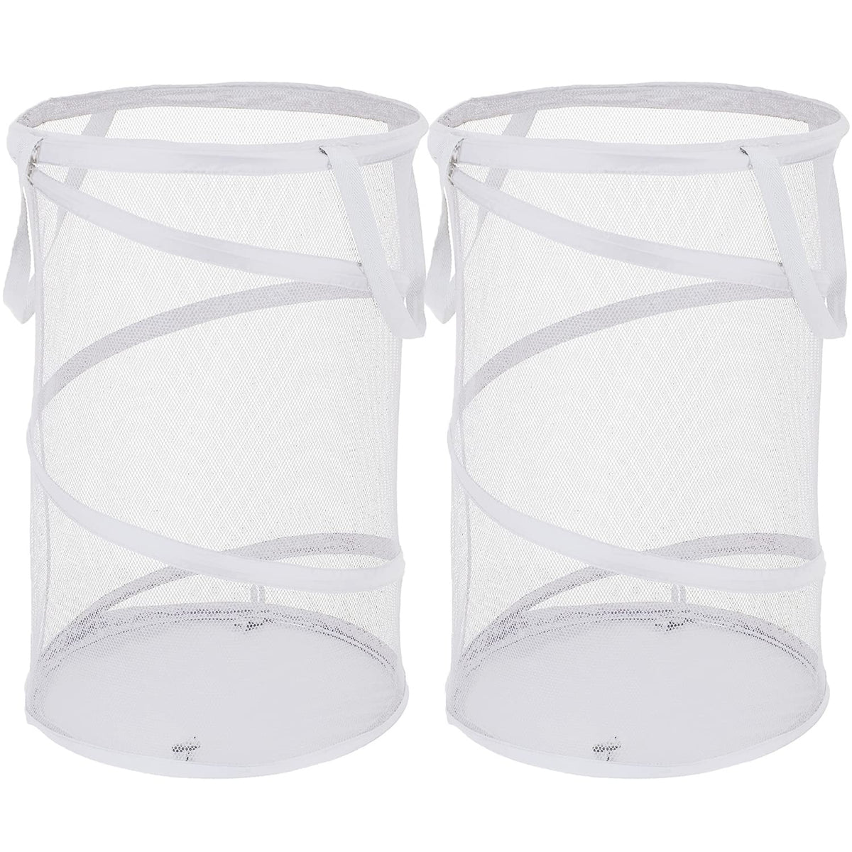 BATTOO Collapsible Laundry Basket Foldable Mesh Pop Up Hamper with Handles for Laundry Room, Bathroom, Kids Room, College Dorm, Travel, Storage Organizer Black
