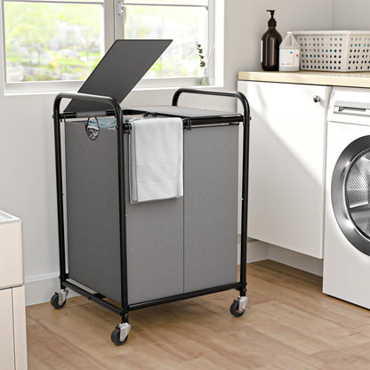 180L Laundry Sorter 3 Section, Rolling Laundry Basket with Wheels and Lid