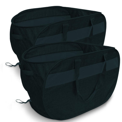 Pop Up Laundry Hamper 2 Pack with Handles & Side Pockets