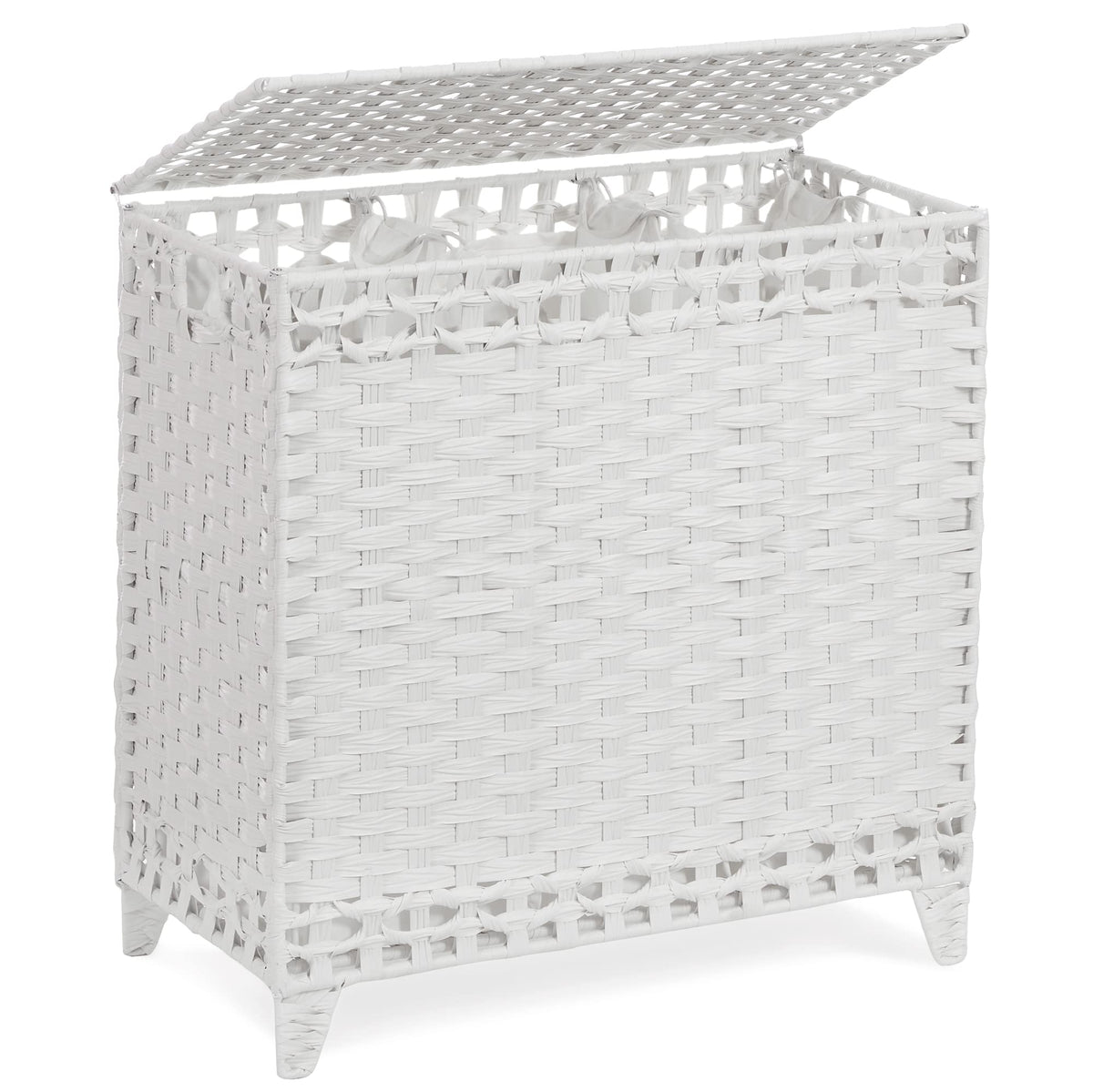 Laundry Hamper with 3 Removable Liner Bags, 132L Laundry Sorter with Lid