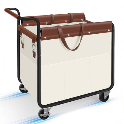 Kayfia 180L Rolling Laundry Hamper, Laundry Basket with Wheels, Beige