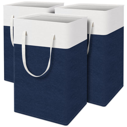 TasticTotes Laundry Basket 3-Pack, Laundry Hamper, 75L-Black