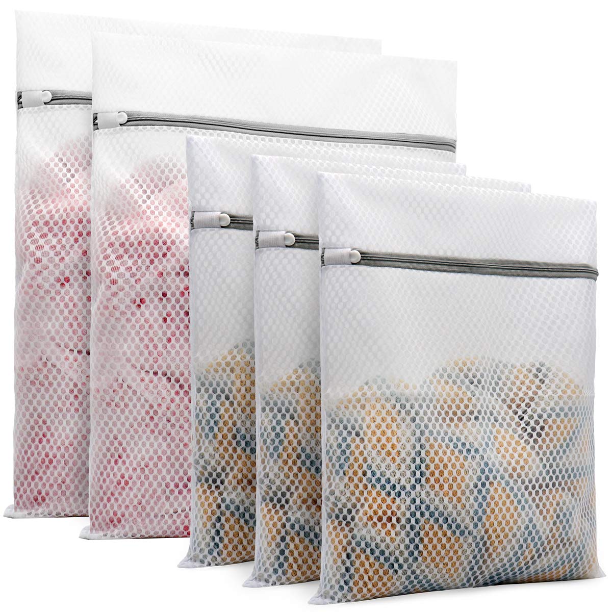 Muchfun 3Pcs Durable Honeycomb Mesh Laundry Bags for Delicates 16x20 Inches