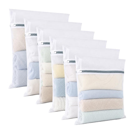 6 Pcs Mesh Laundry Bags for Delicates, Lingerie & Bra Washing,12 x 16 Inch