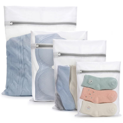 Muchfun 4Pcs Durable Fine Mesh Laundry Bags for Delicates 16 x 20 Inches