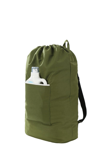 Canvas Laundry Bag, Laundry Backpack, Beige, X-Large