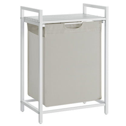 VASAGLE Laundry Hamper with Shelf, 3 Pull-Out Bags, 3 x 10.6 Gallons (40 L)