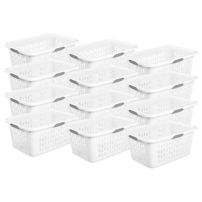 Sterilite Square Laundry Basket, Plastic Clothes Hamper, 6-Pack