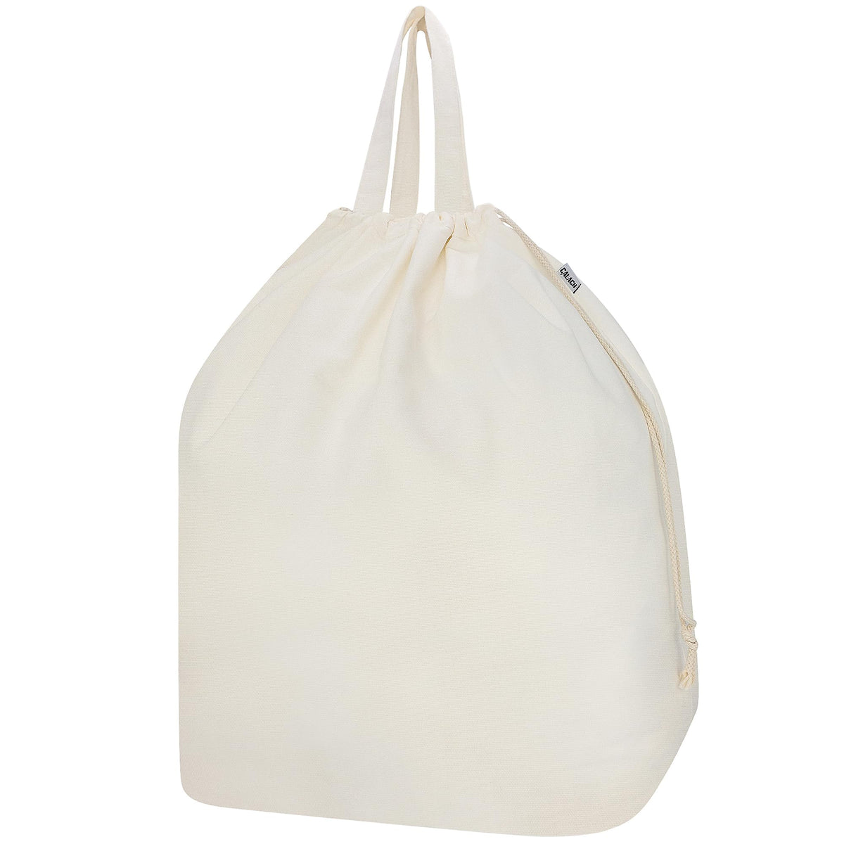 Heavy Duty Canvas Laundry Bags with Square Base 13.8"Wx13.8"Dx27.6"H, Beige