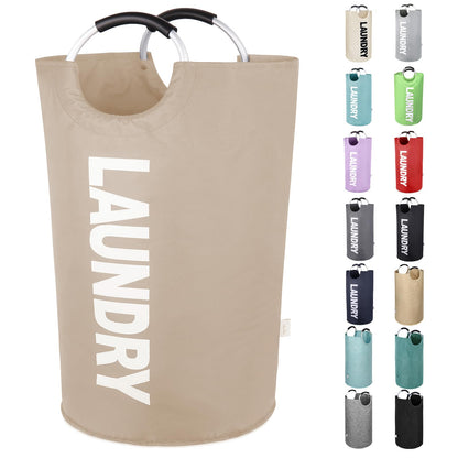 Large Laundry Basket, Laundry Hamper Bag with Handles, 95L, Black