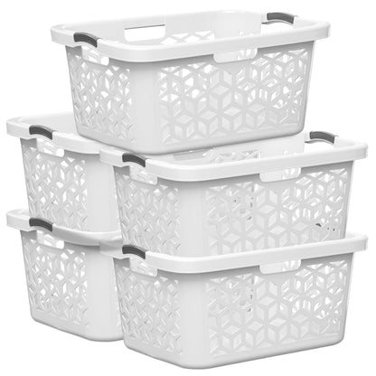 EconoHome Laundry Basket - Large 2 Bushel Laundry Basket with Handles - Stackable Plastic Hamper for Dirty Clothes - Storage Bin & Organizer for Bathroom, Bedroom - White, 70.5L Capacity – Heavy Duty