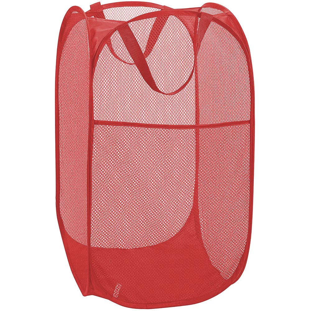 Larpur 2 Pcs Popup Mesh Laundry Baskets, Collapsible and Portable Clothes Washing Laundry Hampers with Reinforced Carry Handles, Gray Clothes Hamper for Home, Travel, College Dorm