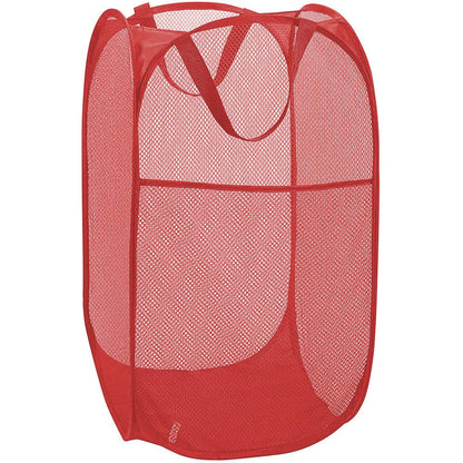 Larpur 2 Pcs Popup Mesh Laundry Baskets, Collapsible and Portable Clothes Washing Laundry Hampers with Reinforced Carry Handles, Gray Clothes Hamper for Home, Travel, College Dorm
