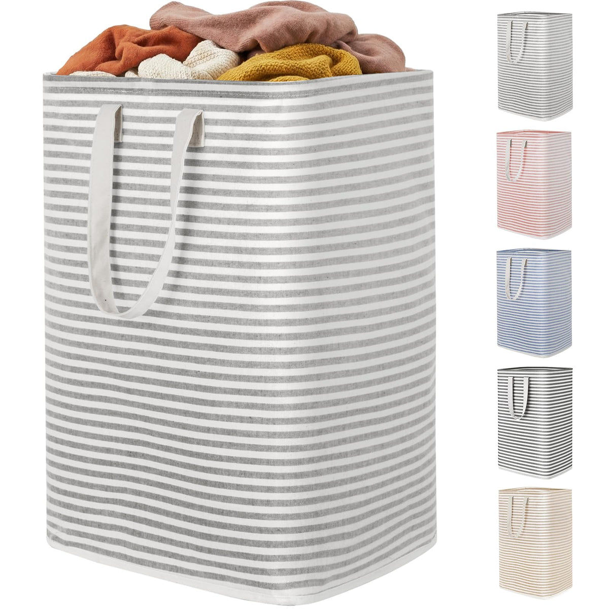 Lifewit 80L Large Laundry Baskets, Laundry Hampers Bags, 2 Pack, Grey&Pink