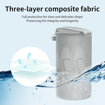 Shoe Washing Machine Bag, Large Laundry Bag for Sneaker, Grey, 8x15", 2Pcs