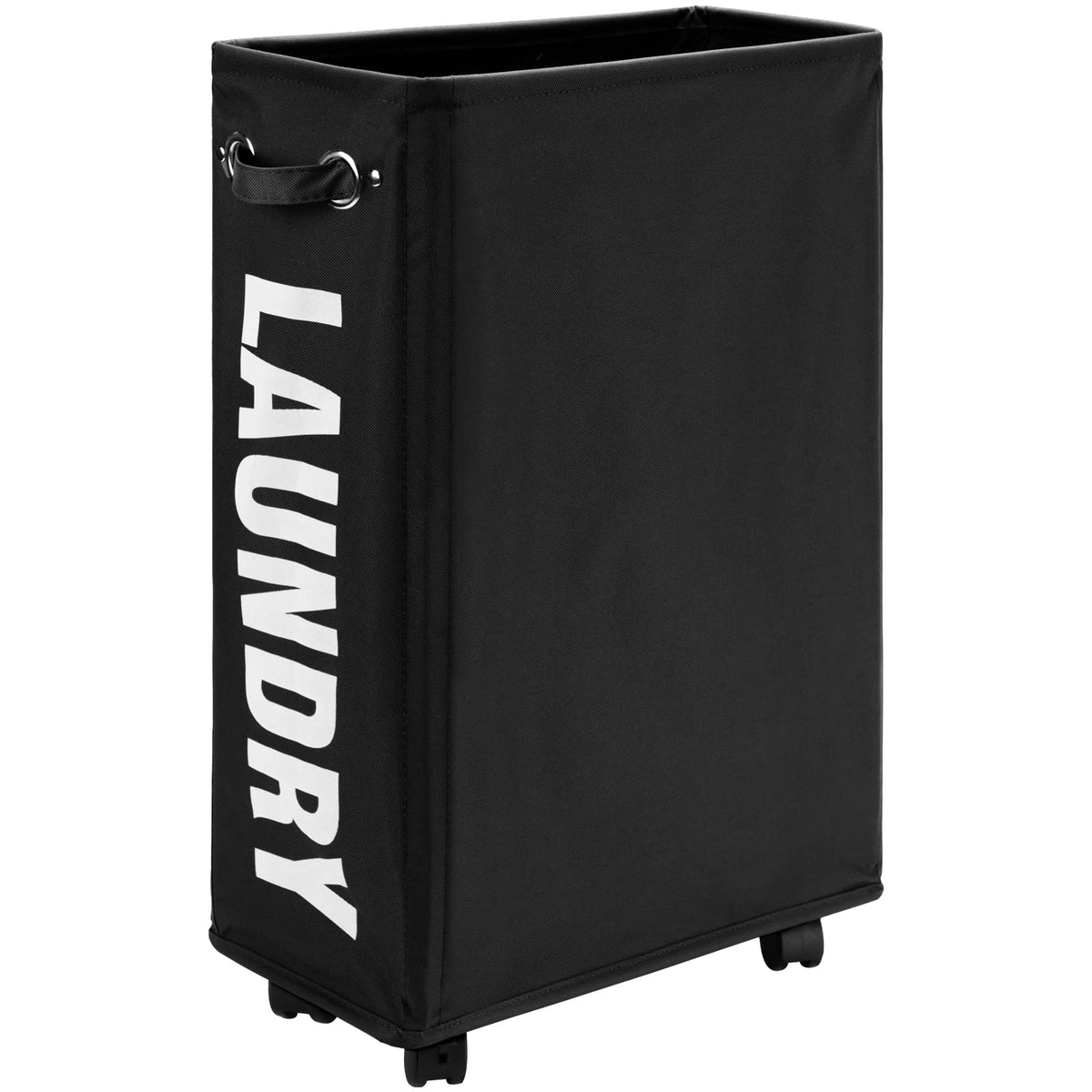 DOKEHOM 70L Enlarged Slim Rolling Laundry Basket Hamper on Wheels, Grey