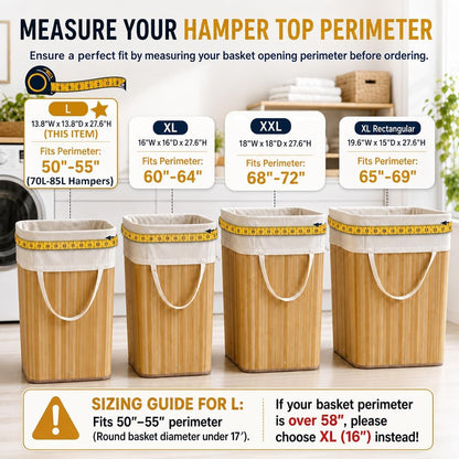 Heavy Duty Canvas Laundry Bags with Square Base 13.8"Wx13.8"Dx27.6"H, Beige