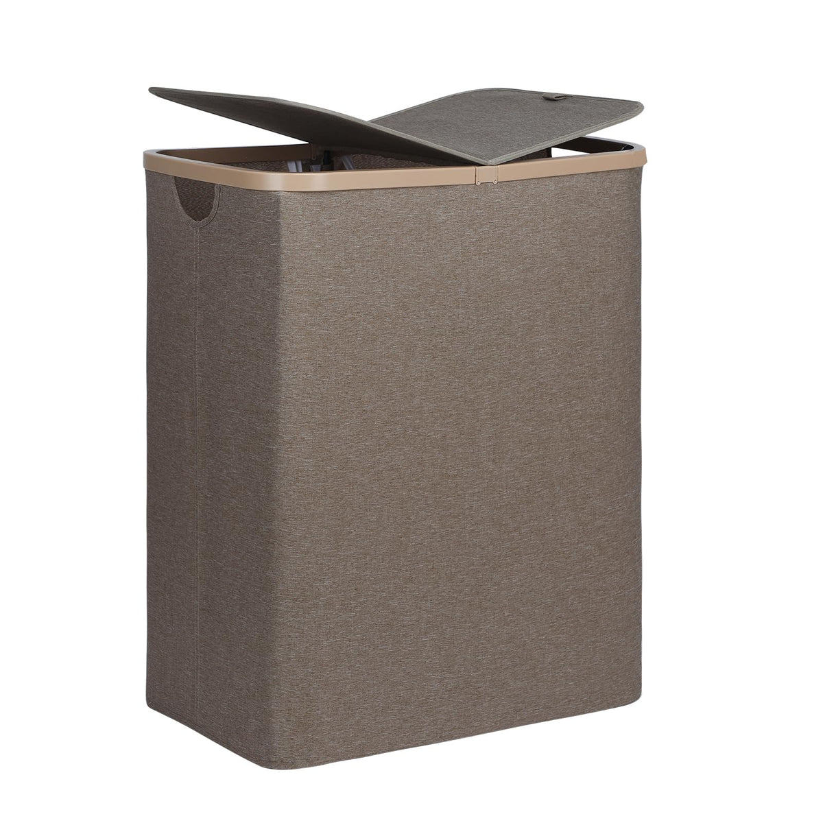 DOKEHOM 160L Double Laundry Basket Hamper with Lid & Removable Bags, Black