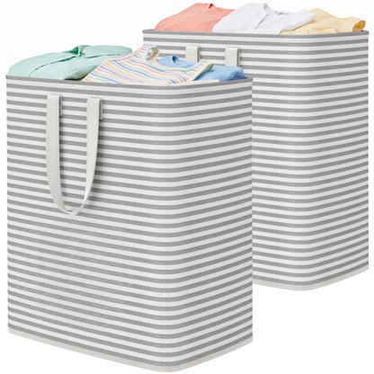 Lifewit 80L Large Laundry Baskets, Laundry Hampers Bags, 2 Pack, Grey&Blue