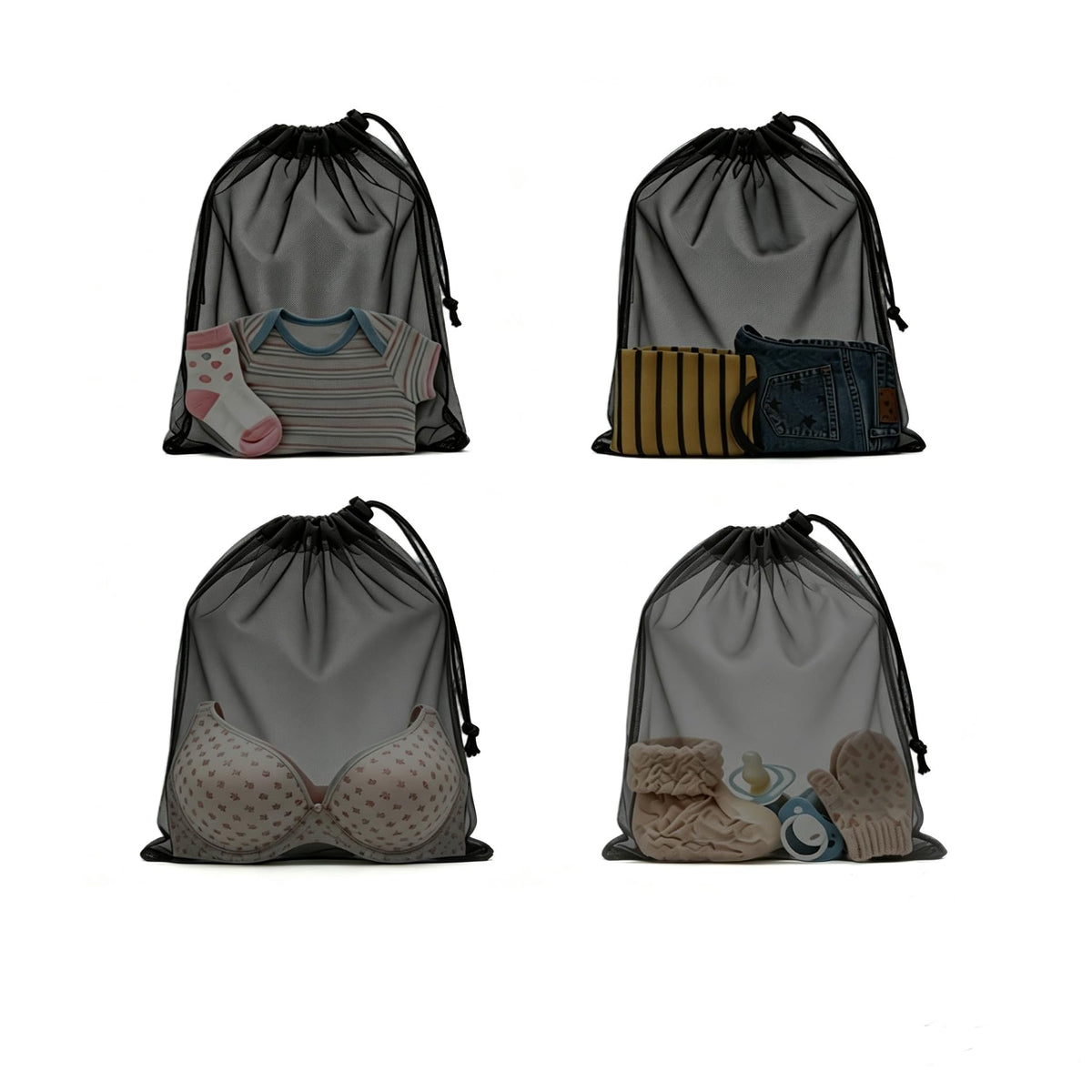2 Pack Mesh Travel Laundry Bag 24" x 36"Extra Large Dirty Clothes Organizer