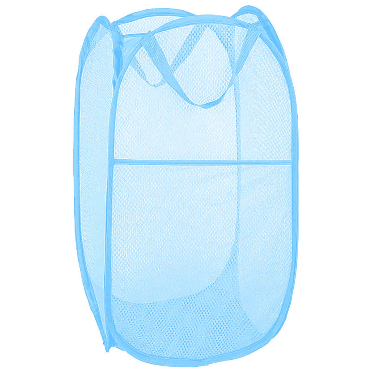 Larpur 2 Pcs Popup Mesh Laundry Baskets, Collapsible and Portable Clothes Washing Laundry Hampers with Reinforced Carry Handles, Gray Clothes Hamper for Home, Travel, College Dorm