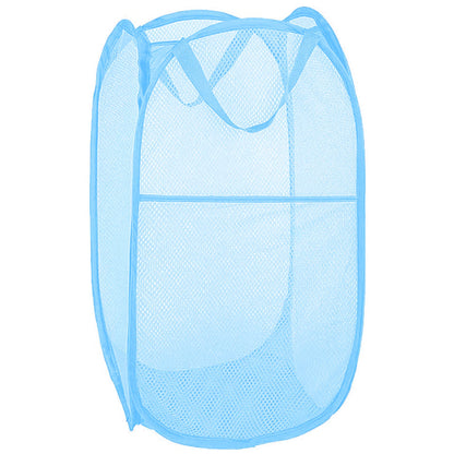 Larpur 2 Pcs Popup Mesh Laundry Baskets, Collapsible and Portable Clothes Washing Laundry Hampers with Reinforced Carry Handles, Gray Clothes Hamper for Home, Travel, College Dorm
