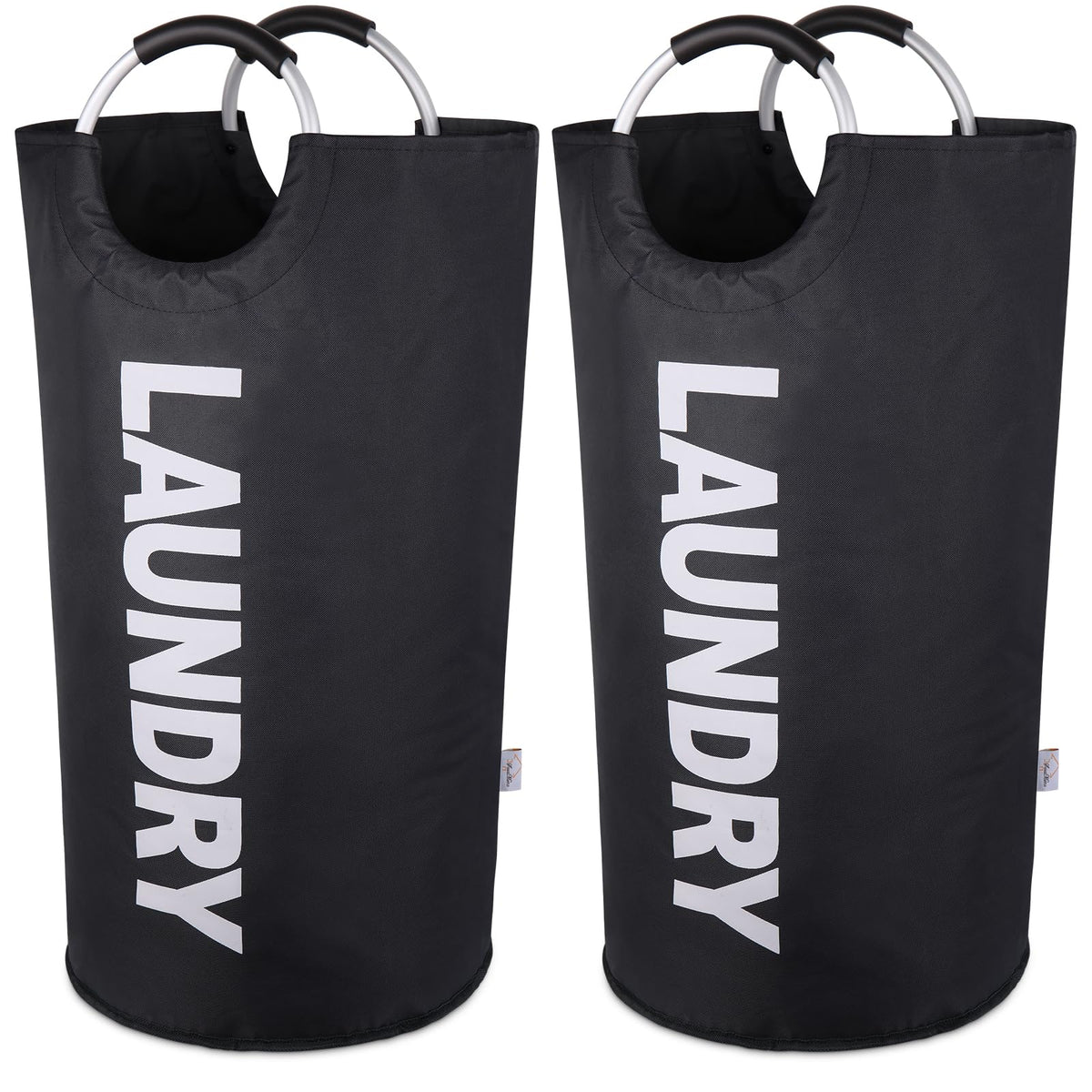 Large Laundry Basket, Laundry Hamper Bag with Handles, 95L, Black