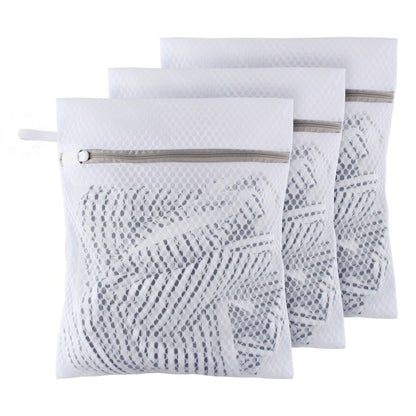 10 Pack Mesh Laundry Bags for Delicates with Non Rust Zipper- MDSXO White Laundry Bags Mesh Wash Bags, Easy Fit Bra, Sock,Lingerie,Sneaker,Baby Laundry for Washing Machine Travel Storage[1XL/3L/3M/3S]