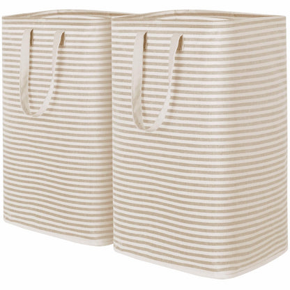 Lifewit 80L Large Laundry Baskets, Laundry Hampers Bags, 2 Pack, Grey&Pink