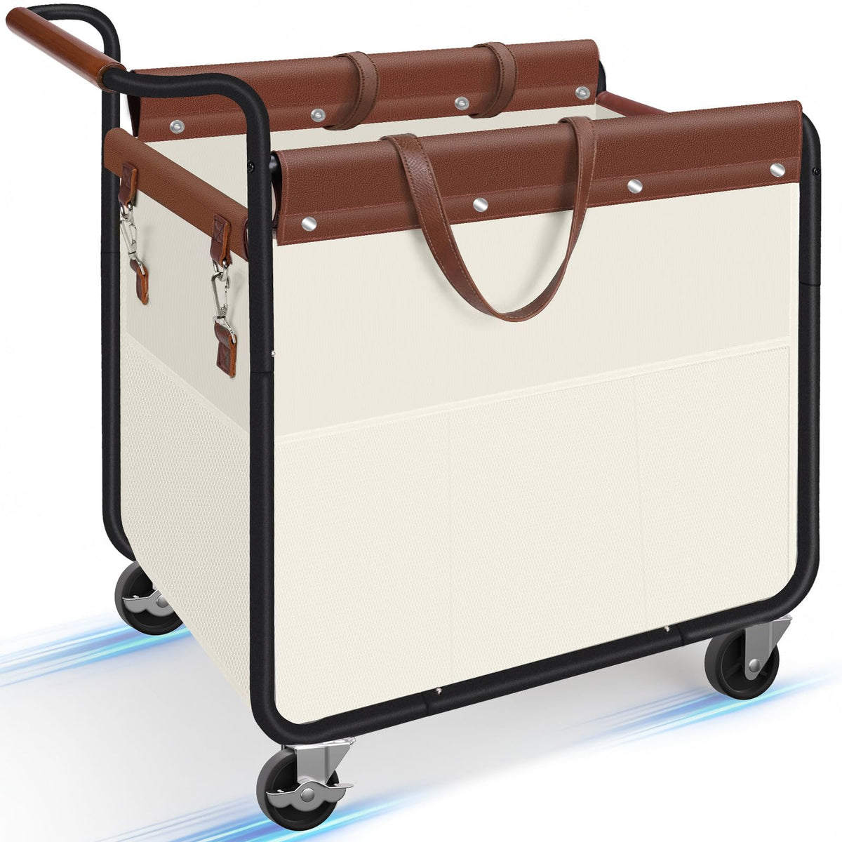 Kayfia 180L Rolling Laundry Hamper, Laundry Basket with Wheels, Beige