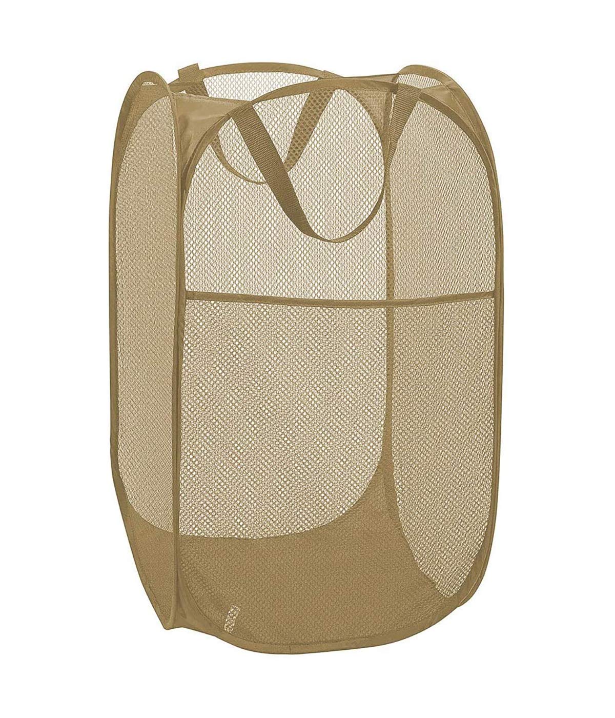 Larpur 2 Pcs Popup Mesh Laundry Baskets, Collapsible and Portable Clothes Washing Laundry Hampers with Reinforced Carry Handles, Gray Clothes Hamper for Home, Travel, College Dorm